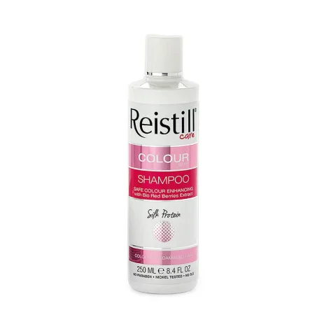 REISTILL SAMPON COLOUR SAFE CU PROTEINE DE MATASE &amp; EXTRACT BIO DE AFINE, STRUGURI ROSII SI ZMEURA, 250 ML