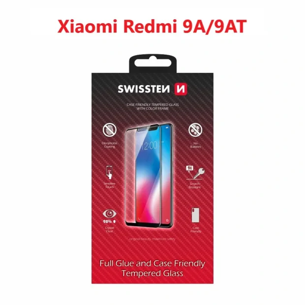 Swissten Full Glue, cadru de culoare, husa Xiaomi Redmi 9a/Xiaomi Redmi 9at 