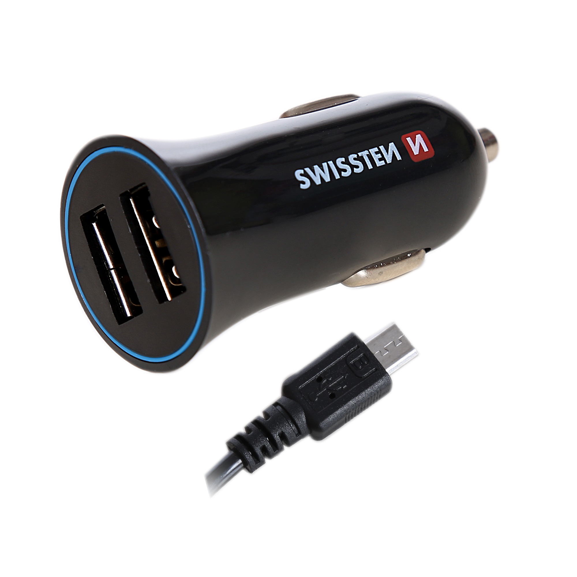 Adaptor Swissten  2,4A Power 2x USB + Micro USB Cablu thumb