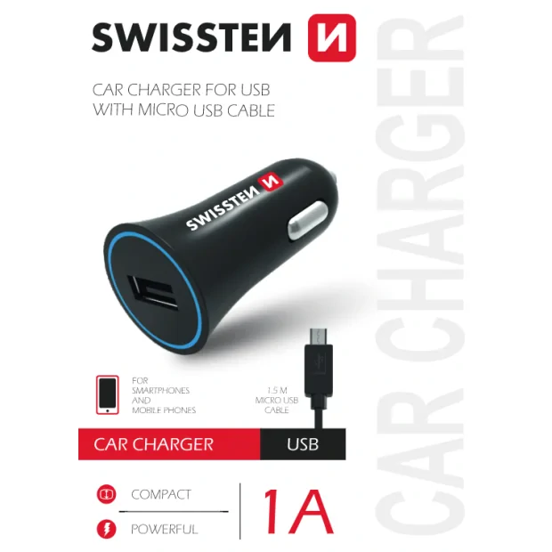 Adaptor Swissten  pe USB 1A Power + Micro USB Cablu