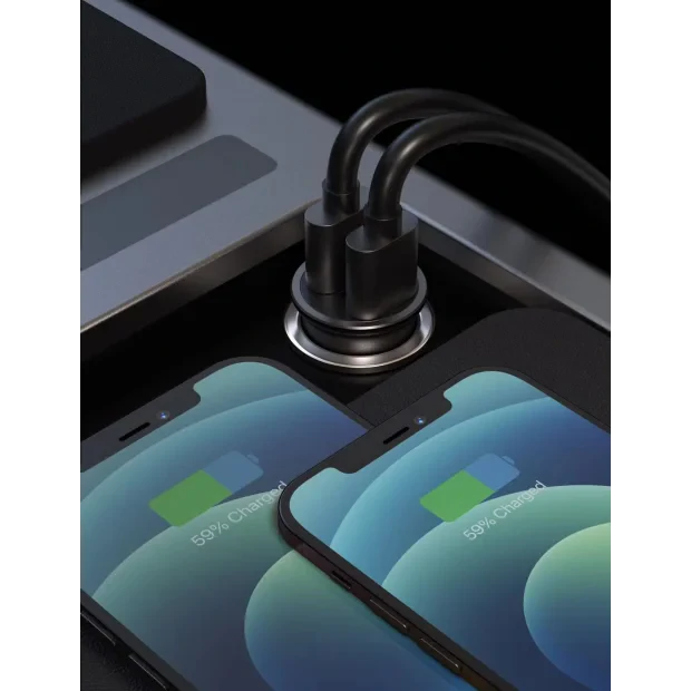 Adaptor Swissten  cu port USB-C + Quick Charge 3.0 36W Metal 