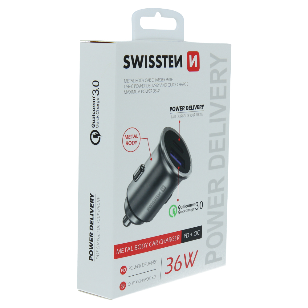 Adaptor Swissten  cu port USB-C + Quick Charge 3.0 36W Metal  thumb