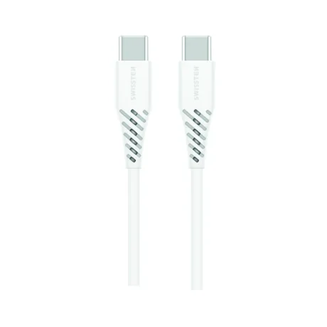 Cablu de date Swissten TPE USB-C/USB-C Putere 5A (100W) 1,5 m Alb