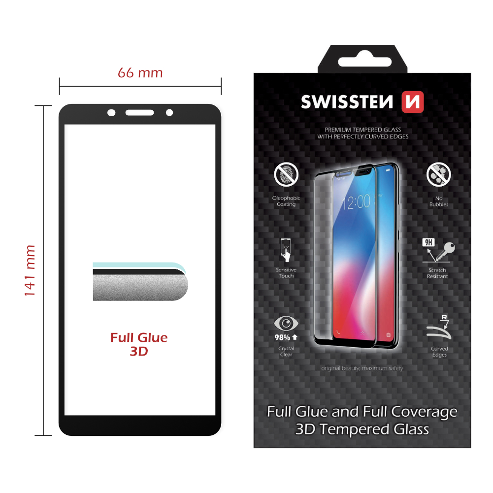 Swissten Glass Ultra Durabil 3d Full Glue Huawei Y5P Negru thumb