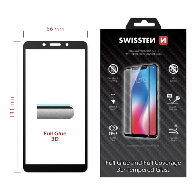Swissten Glass Ultra Durabil 3d Full Glue Huawei Y5P Negru