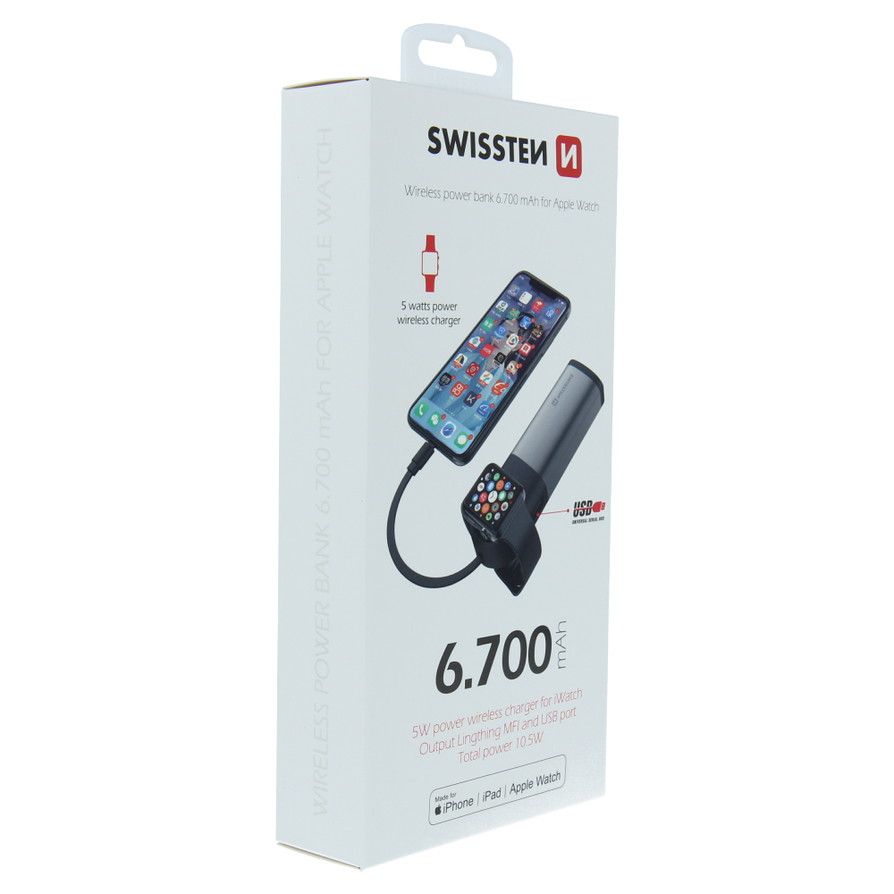 Swissten 2in1 Apple Watch MFI Power Bank 6700 MAH thumb