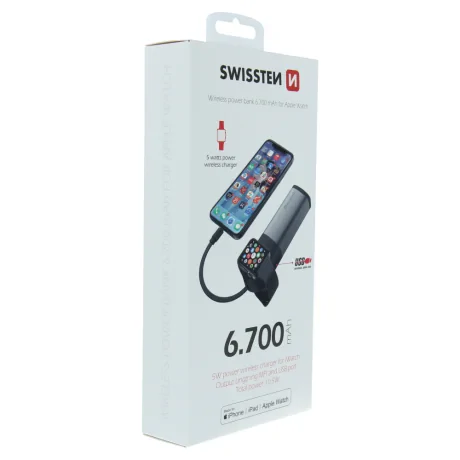 Swissten 2in1 Apple Watch MFI Power Bank 6700 MAH