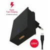Adaptor Swissten Travel  Super Charging 25W + USB-C/USB-C 1,2 m Cablu de date Negru