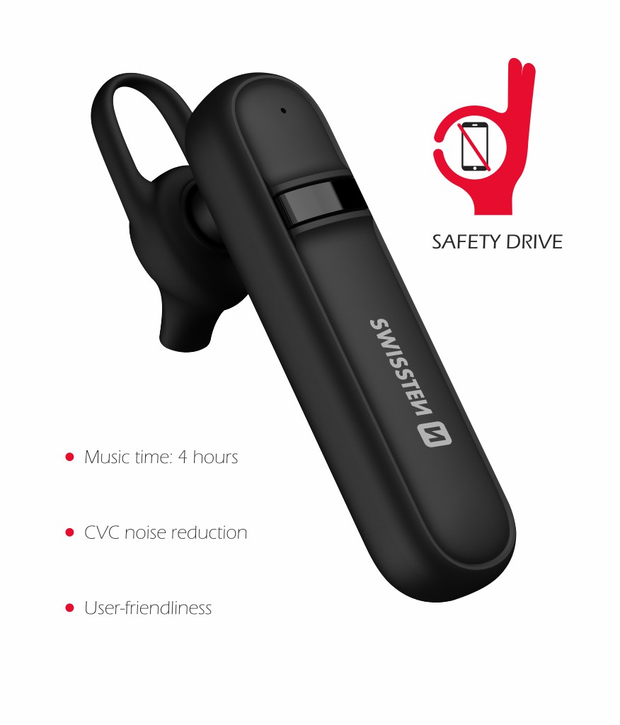 Casti Bluetooth Swissten Caller Negru thumb