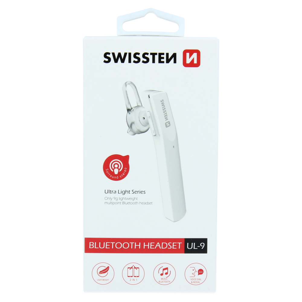 Casti Bluetooth Swissten Ultra Light Ul-9 Alb thumb