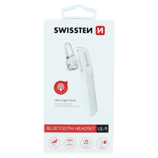 Casti Bluetooth Swissten Ultra Light Ul-9 Alb