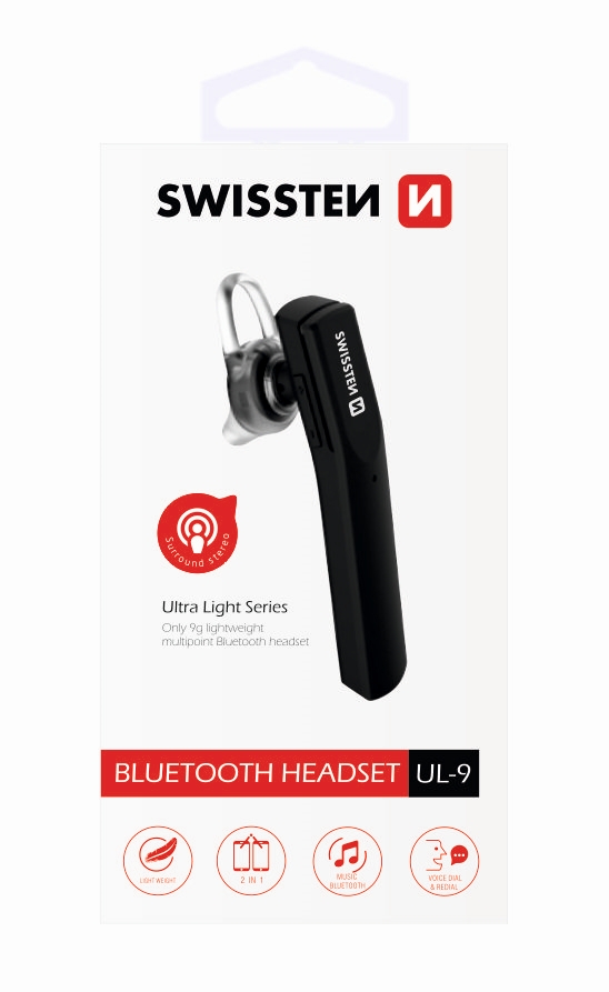 Casti Bluetooth Swissten Ultra Light Ul-9 Negru thumb