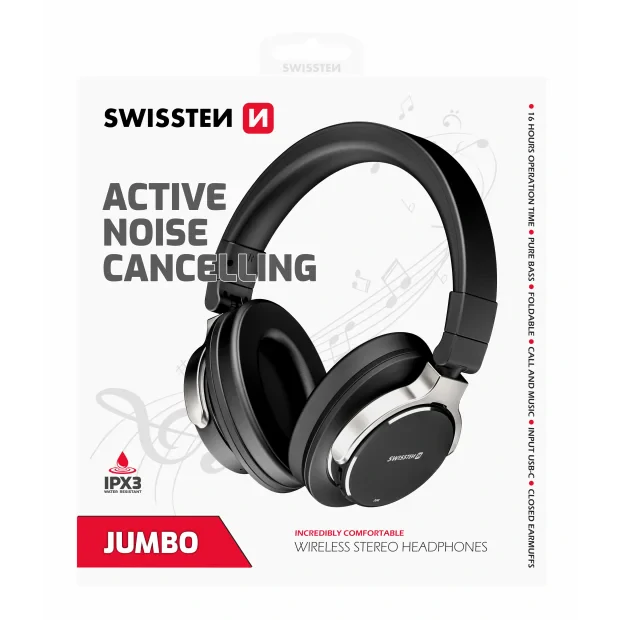 Casti stereo Bluetooth Swissten Jumbo Anc elegant