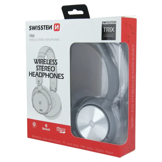 Casti stereo Bluetooth Swissten Trix SILVER/GREY