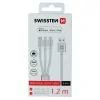 Cablu de date Swissten textil 3in1 MFI 1,2 m Argintiu