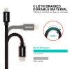 Cablu de date Swissten textil USB-C / Lightning 1,2 m Negru