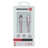 Cablu de date Swissten textil USB-C / Lightning 1,2 m ROZ / Auriu