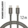 Cablu de date Swissten textil USB-C / Lightning 1,2 m gri