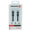 Cablu de date Swissten textil USB-C / Lightning 2,0 m Negru