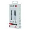 Cablu de date Swissten textil USB-C / Lightning 2,0 m Negru