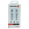 Cablu de date Swissten textil USB-C / Lightning 2,0 m Argintiu