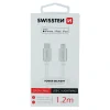 Cablu de date Swissten textil USB-C / Lightning MFI 1,2 m Argintiu