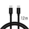 Cablu de date Swissten textil USB-C / USB-C 1,2 m Negru
