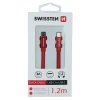 Cablu de date Swissten textil USB-C / USB-C 1,2 m Rosu