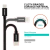 Cablu de date Swissten textil USB-C / USB-C 1,2 m Argintiu