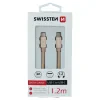 Cablu de date Swissten textil USB-C / USB-C 1,2 m Auriu