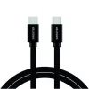 Cablu de date Swissten textil USB-C / USB-C 2,0 m Negru