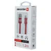Cablu de date Swissten textil USB / Lightning 1,2 m Rosu