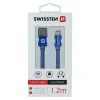 Cablu de date Swissten textil USB / Lightning 1,2 m albastru