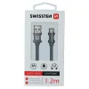 Cablu de date Swissten textil USB / Lightning 1,2 m gri