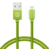 Cablu de date Swissten textil USB / Lightning 1,2 m verde