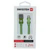 Cablu de date Swissten textil USB / Lightning 1,2 m verde