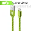 Cablu de date Swissten textil USB / Lightning 1,2 m verde