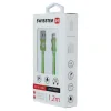 Cablu de date Swissten textil USB / Lightning 1,2 m verde