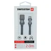 Cablu de date Swissten textil USB / Lightning 2,0 m gri