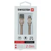 Cablu de date Swissten textil USB / Lightning 2,0 m Gold