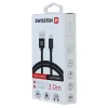 Cablu de date Swissten textil USB / Lightning 3,0 m Negru