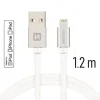 Cablu de date Swissten textil USB / Lightning MFI 1,2 m Argintiu
