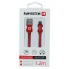 Cablu de date Swissten textil USB / Micro USB 1,2 m Rosu