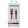 Cablu de date Swissten textil USB / Micro USB 2,0 m Rosu