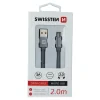 Cablu de date Swissten textil Micro USB 2,0 m gri