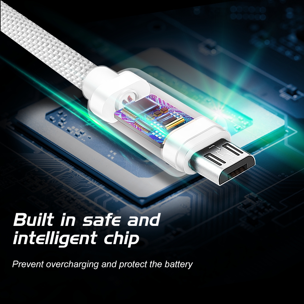Cablu de date Swissten textil Micro USB 2,0 m gri thumb
