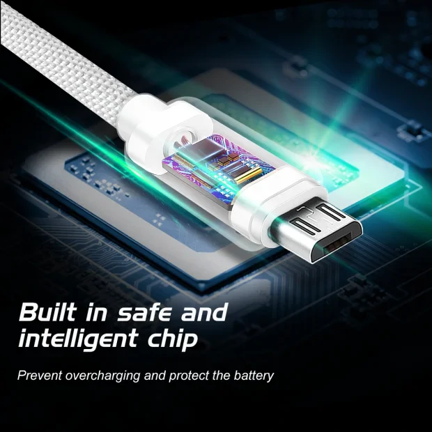 Cablu de date Swissten textil Micro USB 2,0 m gri