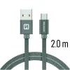 Cablu de date Swissten textil Micro USB 2,0 m gri