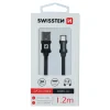 Cablu de date Swissten textil USB / USB-C 1,2 m Negru