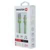 Cablu de date Swissten textil USB / USB-C 1,2 m verde